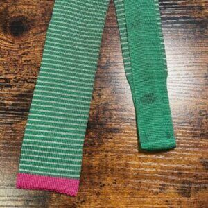 Brooks Brothers Knit Tie  Pink Green White Stripes 100% Silk NWT